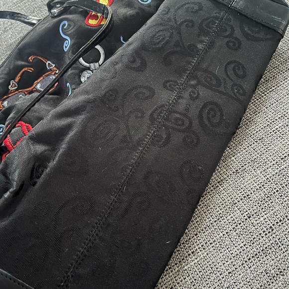 Brighton Black Embroidered Tote Purse - Picture 6 of 10